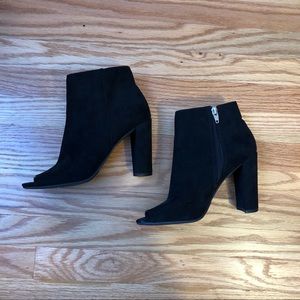 Merona Peep Toe Heel Booties - Black